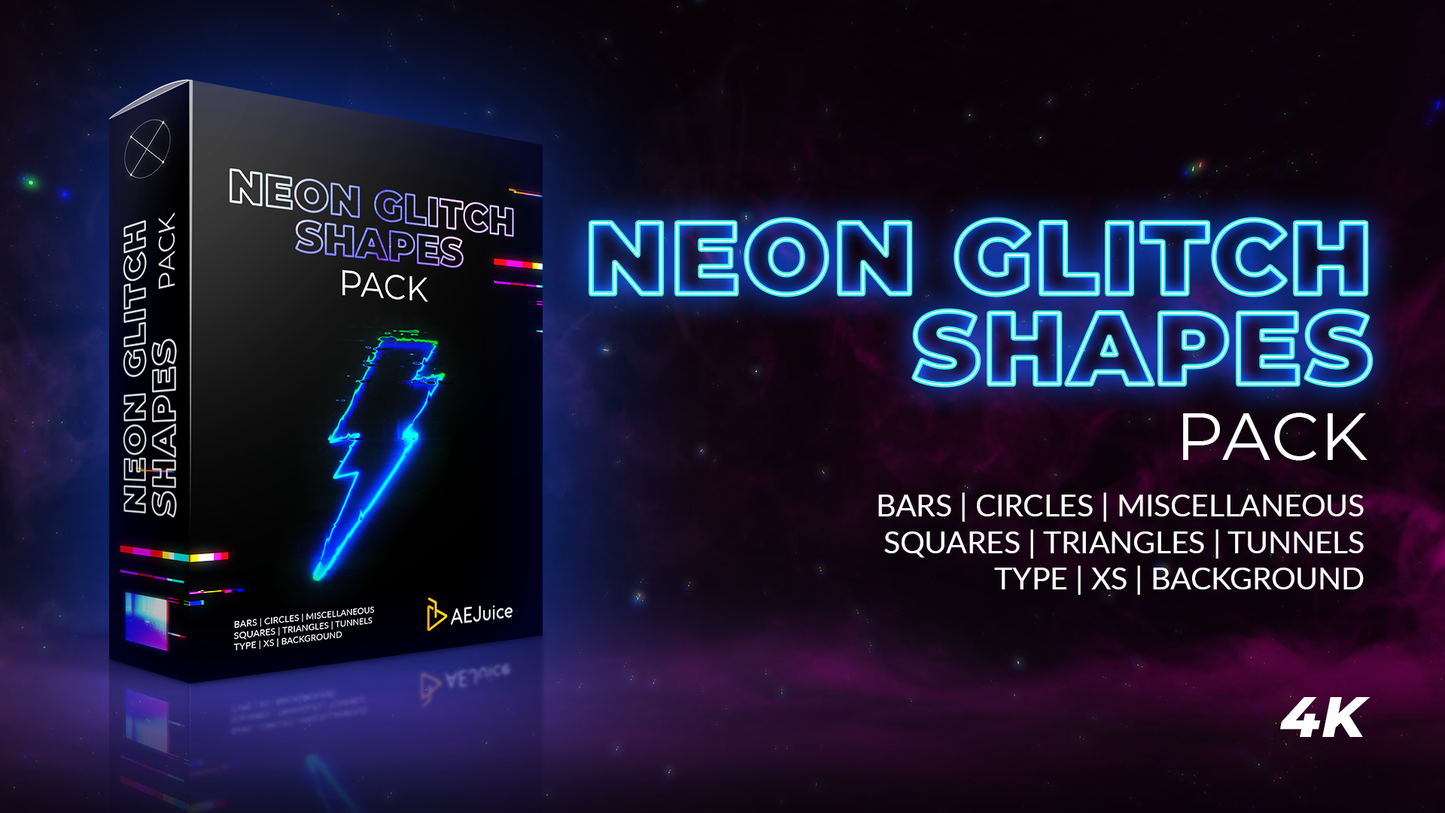 Neon Glitch Shapes