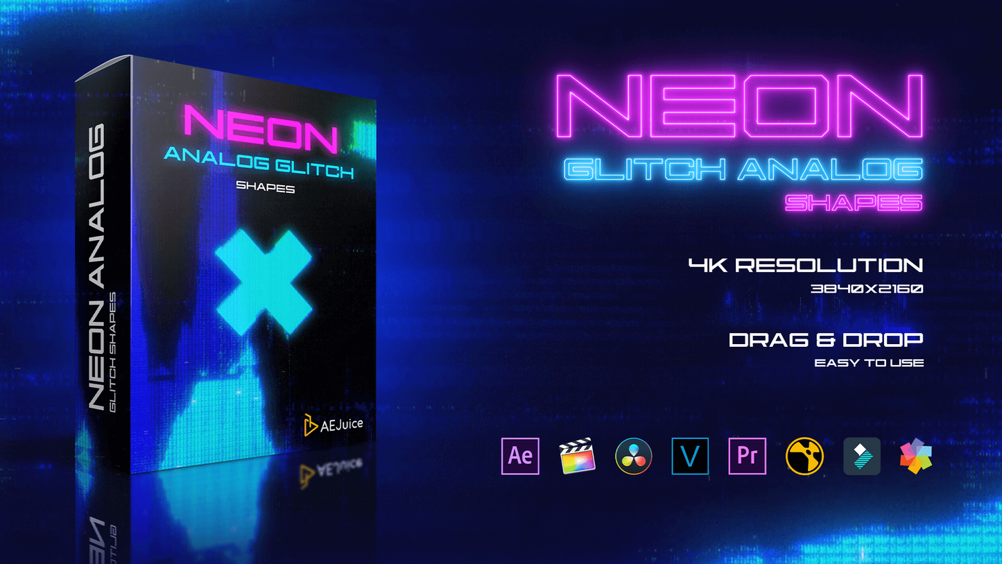 Neon Analog Glitch Shapes